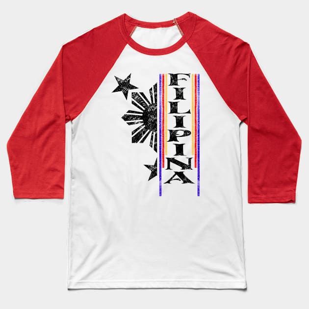 Filipina with faded sun and stars Baseball T-Shirt by Isuotmo